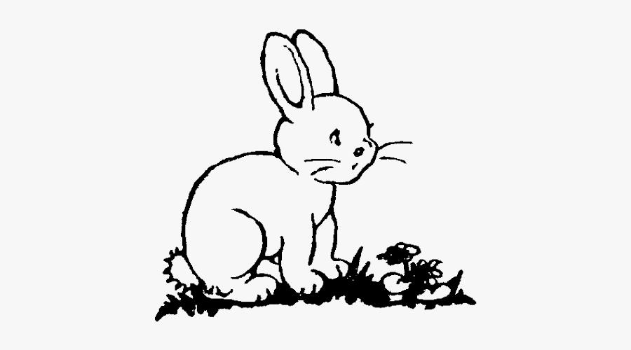 Bunny Clipart Printable - Clipart Two Rabbit Black And White, Transparent Clipart