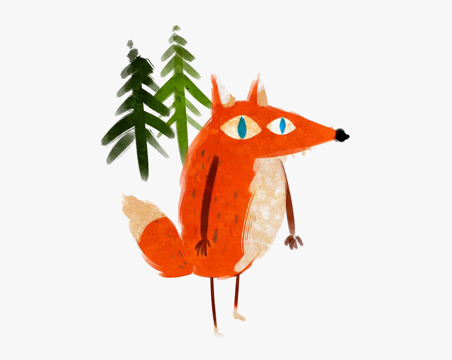 Fox Illustration, Transparent Clipart