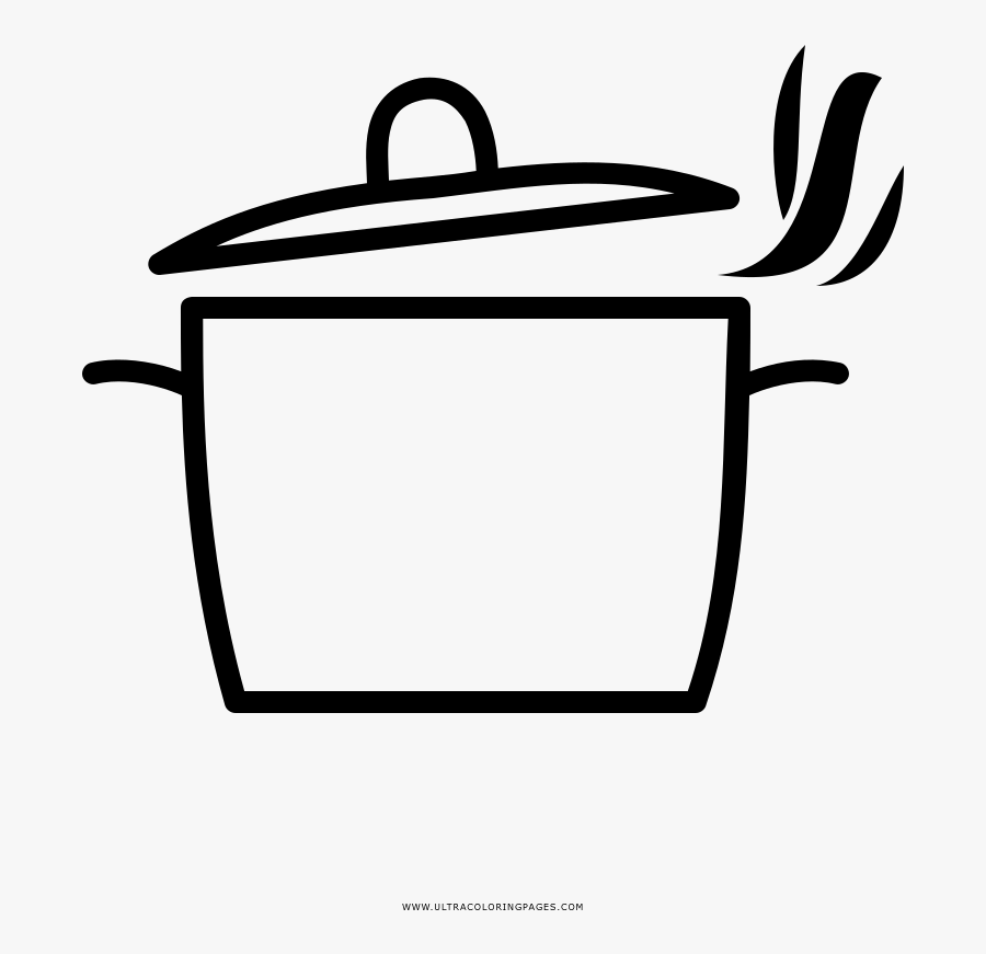 Cooking Pot Coloring Page - Dibujos De Una Olla, Transparent Clipart