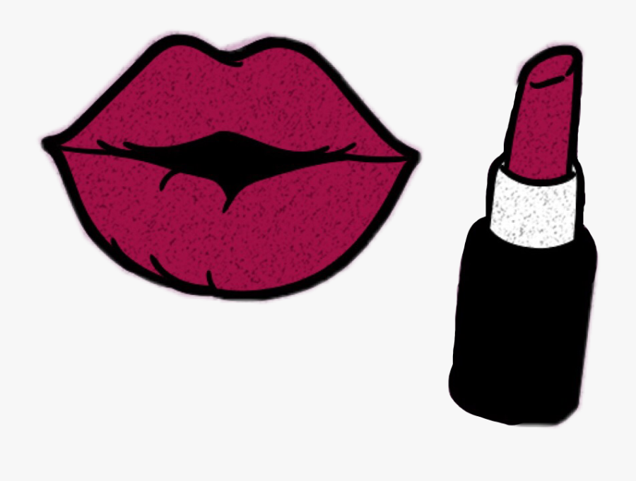 #lips #burgundy #raspberry #lipstick #cute #retro - Nail Polish, Transparent Clipart