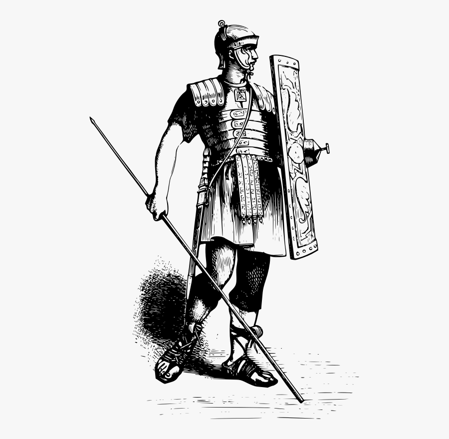 Roman Soldier - Ancient Roman Soldier Drawing, Transparent Clipart