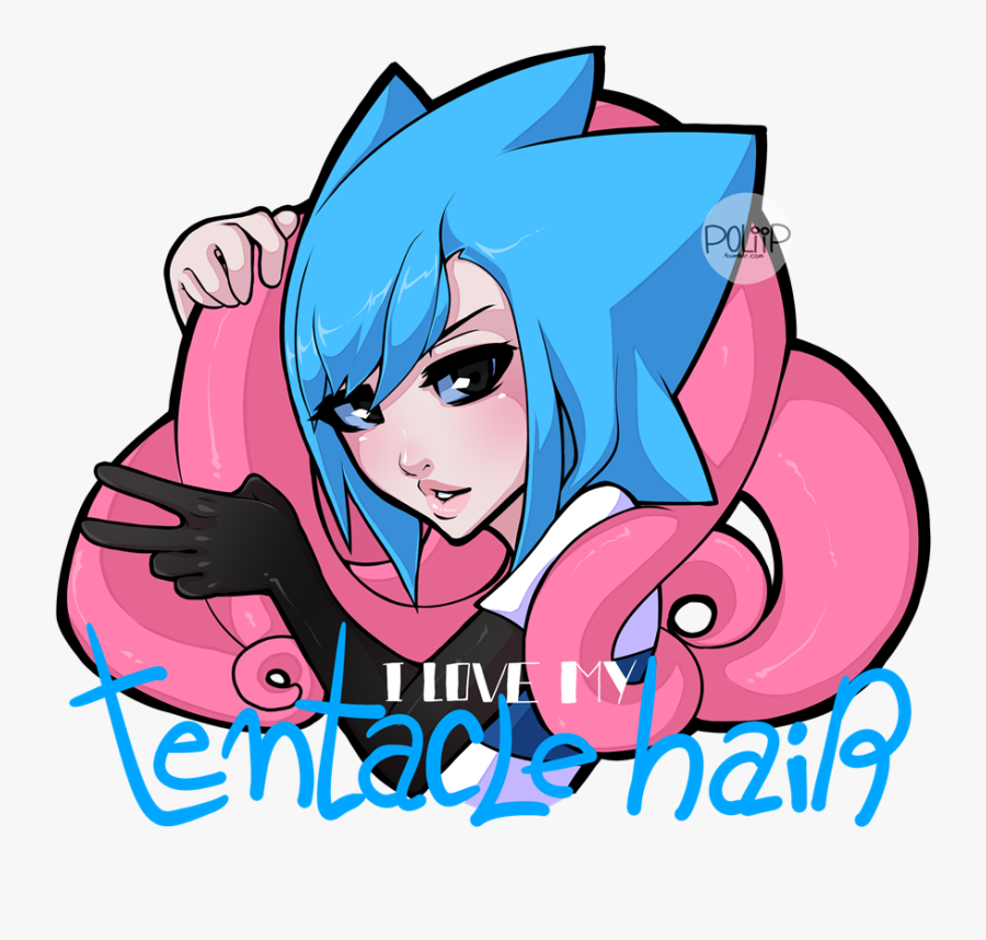 Tentacle Hair - Cartoon, Transparent Clipart