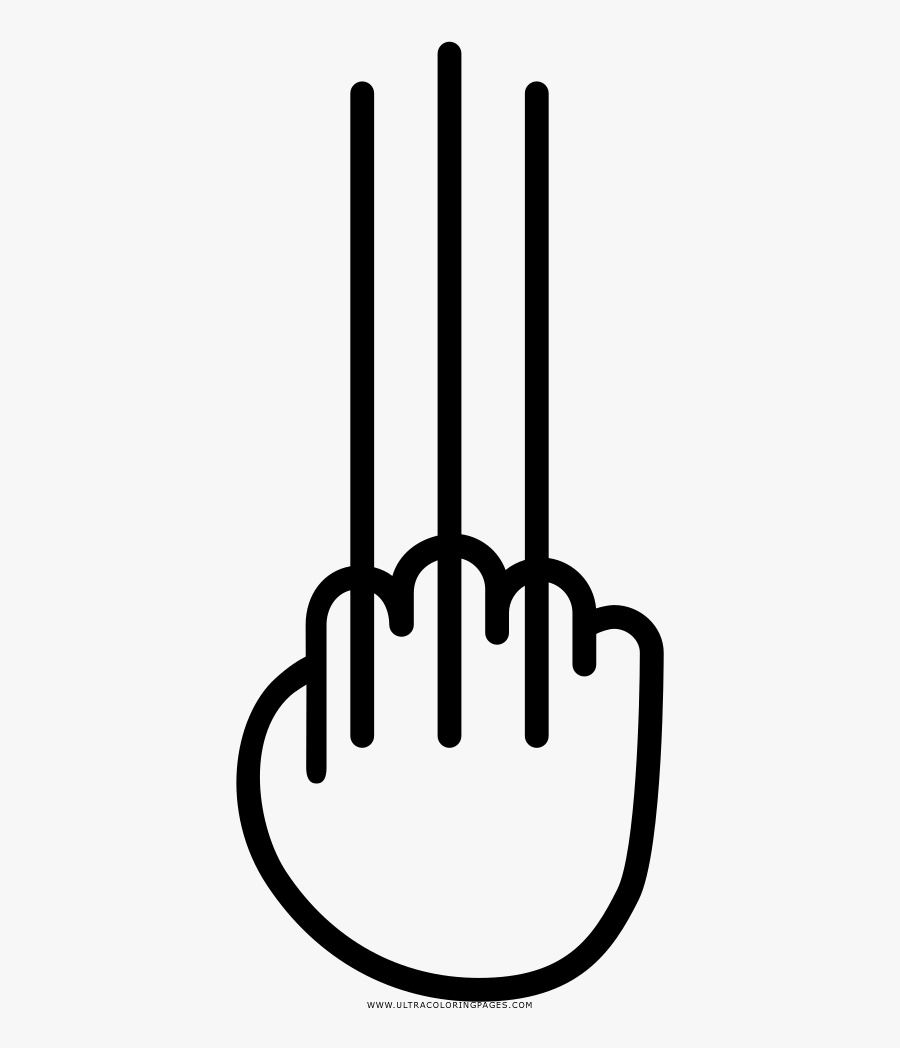Wolverine Claws Coloring Page - Line Art, Transparent Clipart