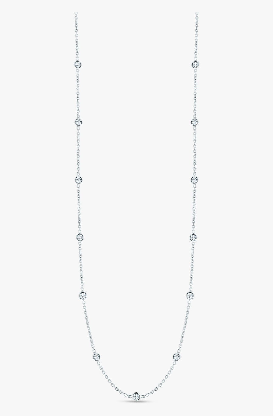 White Gold Necklace Png - 15 Diamond Necklace, Transparent Clipart