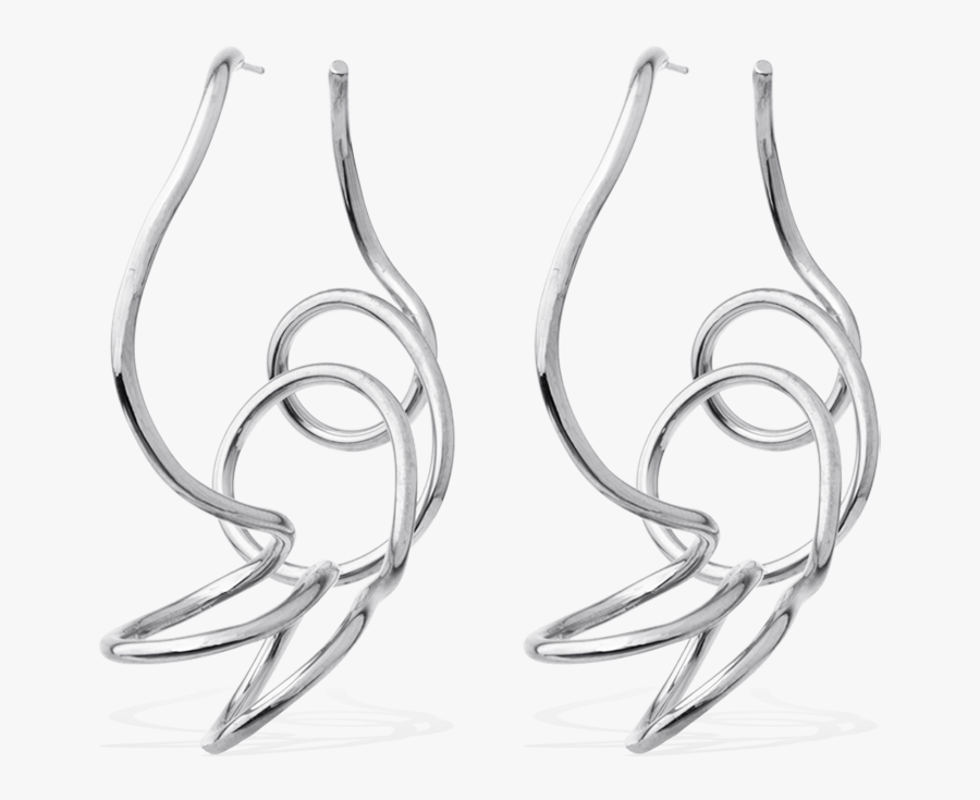 Fossil Whale - Silver Earrings, Transparent Clipart