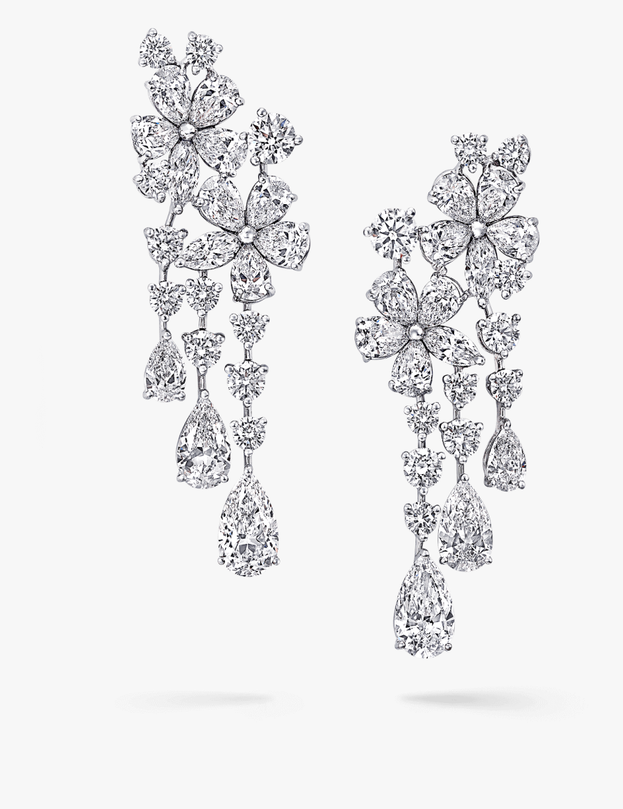 Clip Art Double Earrings Diamond Graff - Sketch, Transparent Clipart