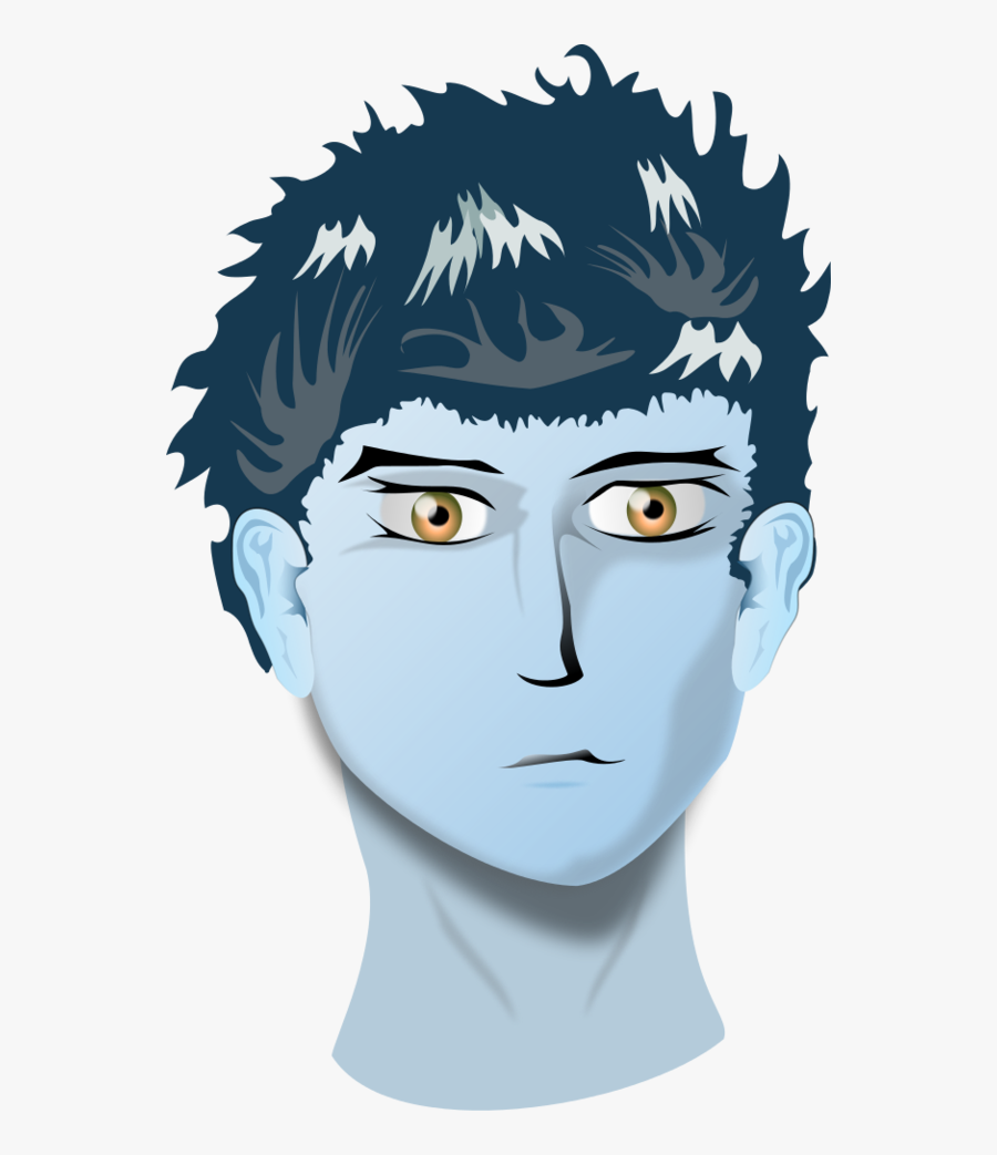 Head Of Boy With Blue Eyes - Use A Nasal Spray, Transparent Clipart