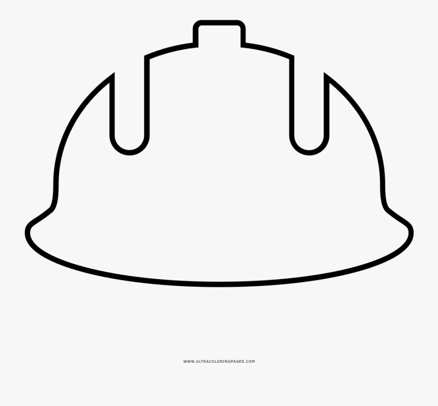 Construction Helmet Coloring Page - Line Art, Transparent Clipart