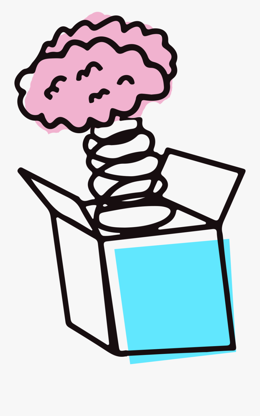 Illustration Of A Cute Brain Popping Out Of A Jack, Transparent Clipart