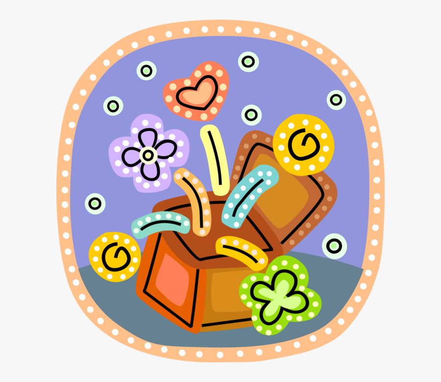 Vector Illustration Of Jack In The Box Children"s Toy, Transparent Clipart