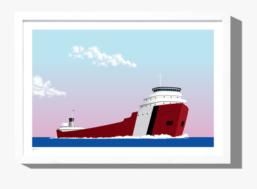 Rkr Great Lakes Freighter Art Print, Transparent Clipart
