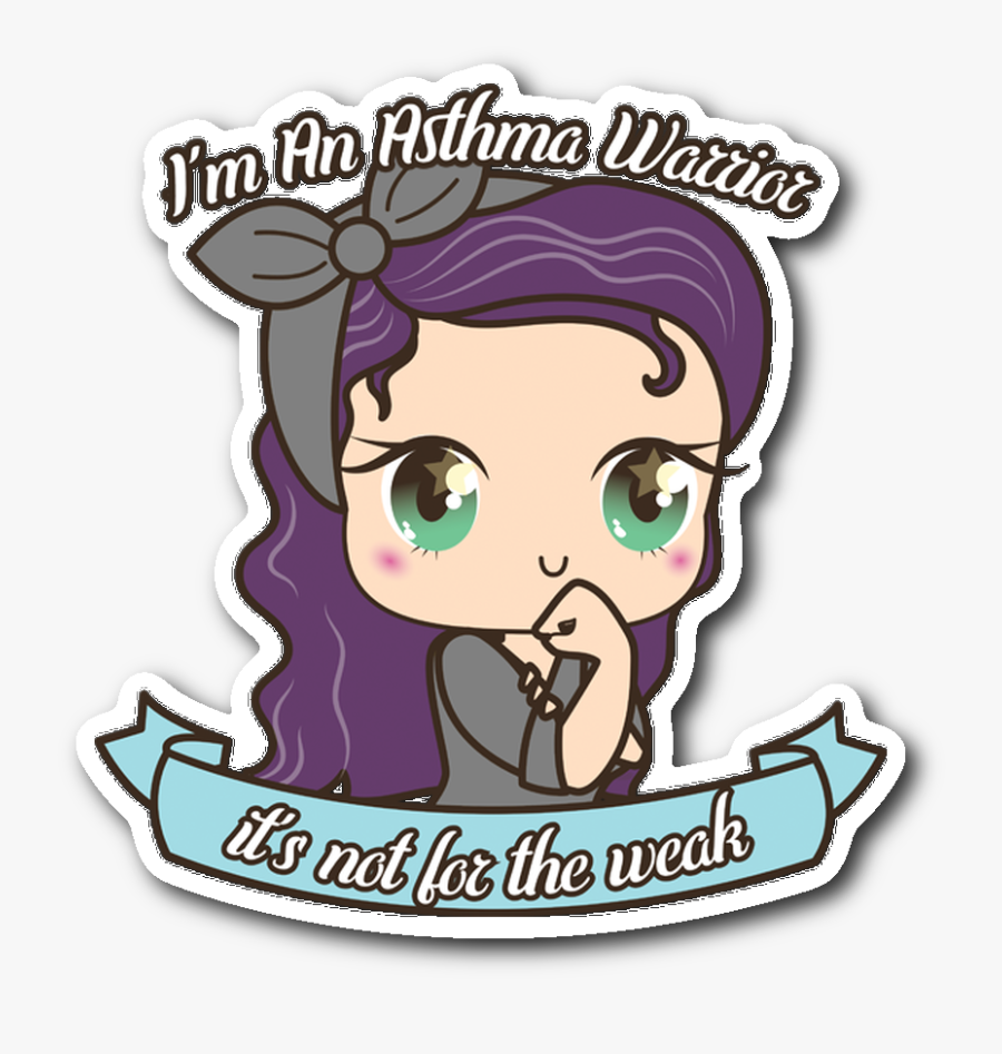 Cute Asthma Warrior Sticker - Fibromyalgia Warrior, Transparent Clipart