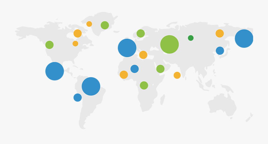 Asia Map With Black Background, Transparent Clipart