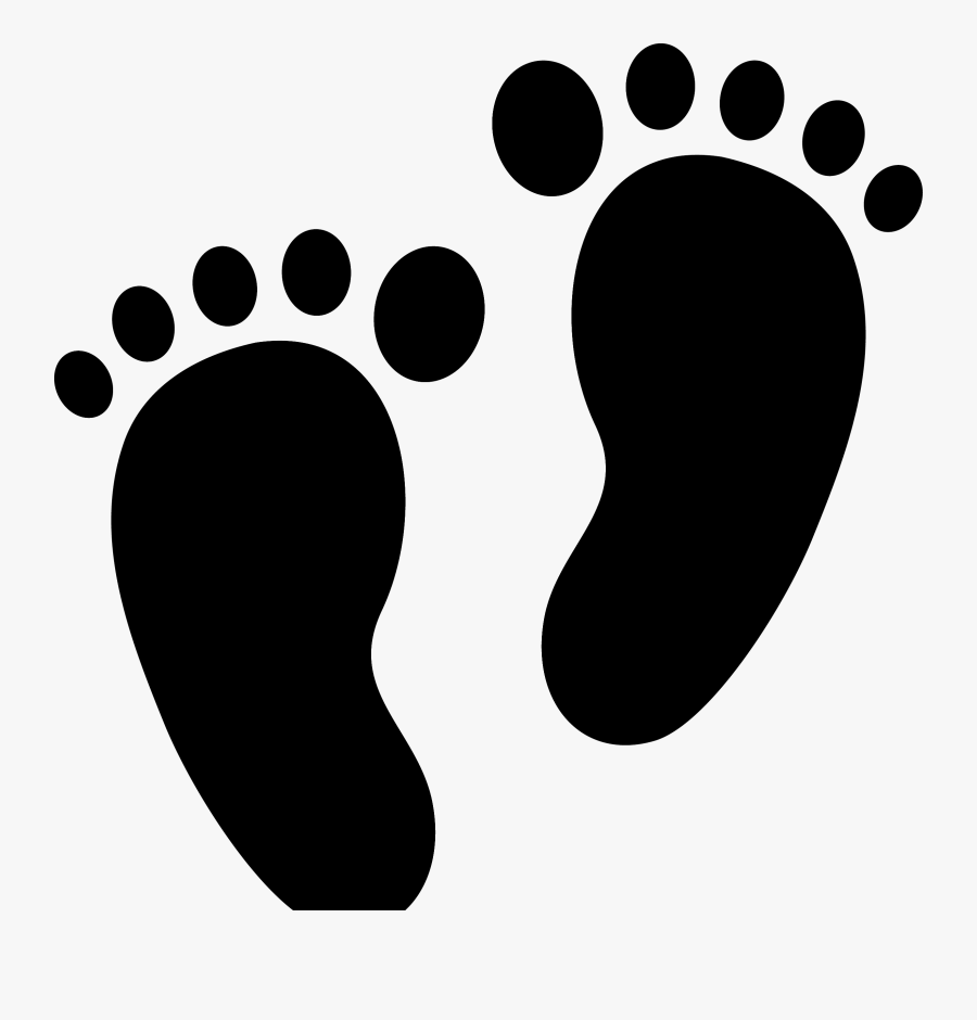 Silhouette Foot Clip Art - Baby Feet Silhouette, Transparent Clipart