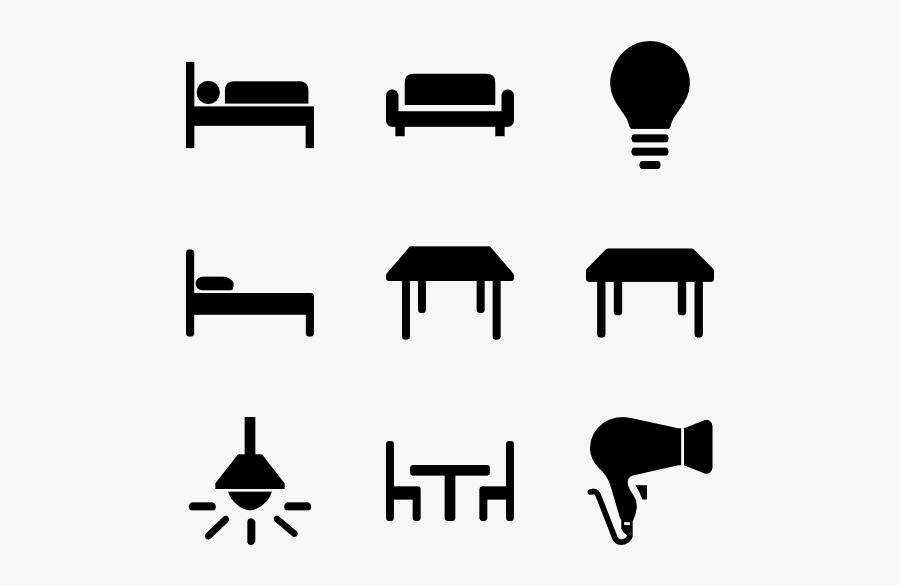 Furniture Clipart Adobe Illustrator - Icon Furniture Png White, Transparent Clipart