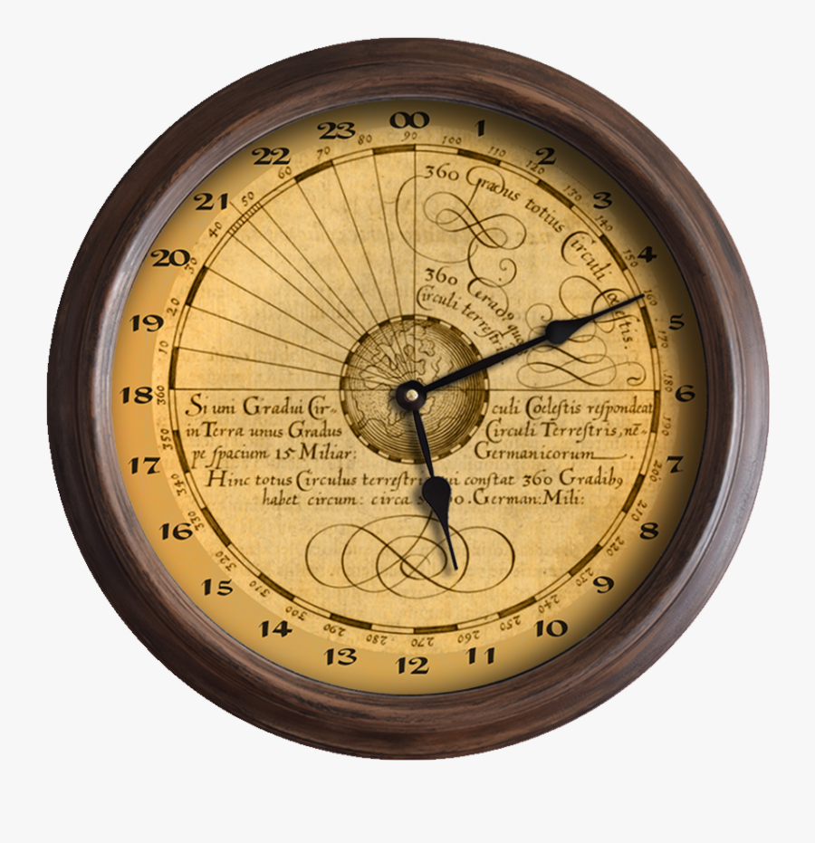 Flat Earth Metal Clock, Transparent Clipart