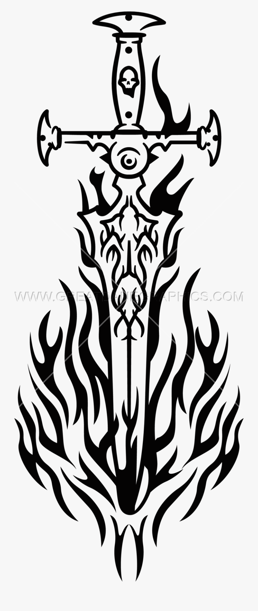 Sword With Fire Clipart, Transparent Clipart