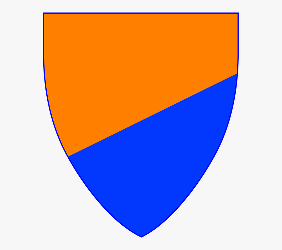 Shield, Coat Of Arms, Blue, Orange - Blue And Orange Shield, Transparent Clipart