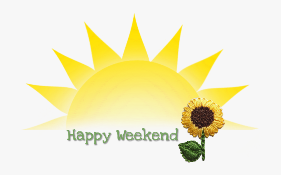 Happyweekend Goodvibes Text Sunflower Sun Freetoedit - Sunflower, Transparent Clipart