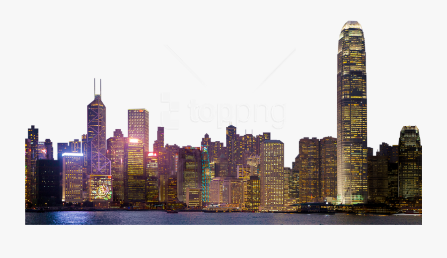 Download City At Night Transparent Background - Background Building Png, Transparent Clipart