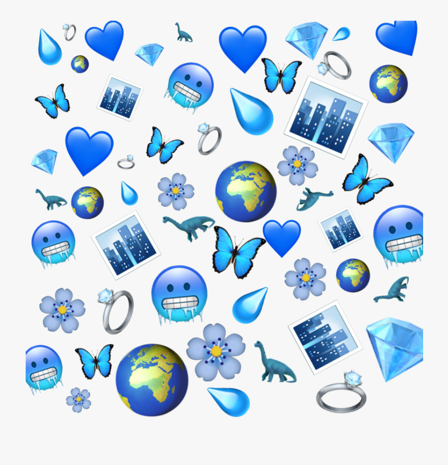 #cold #blue #emoji #wallpaper #bluewallpaper #background, Transparent Clipart
