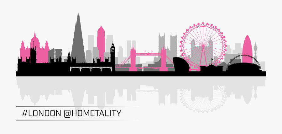 Transparent London Skyline Silhouette Png - Vector Silhouette London Skyline, Transparent Clipart