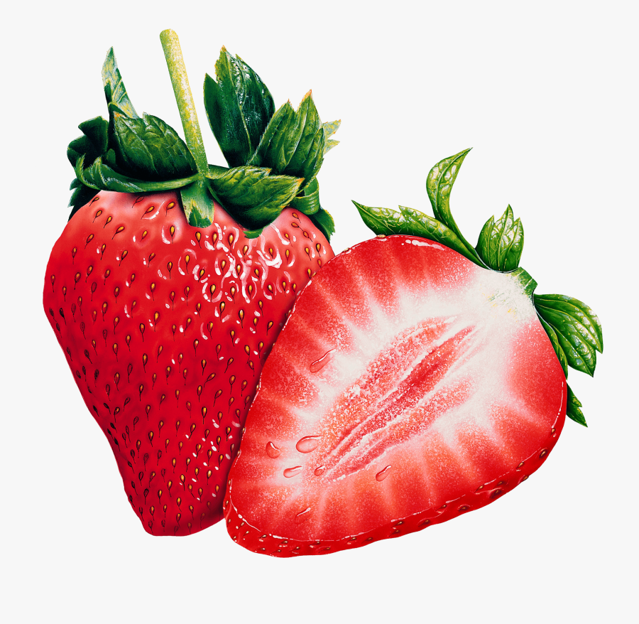 Transparent Strawberries Clipart - Open Strawberry, Transparent Clipart