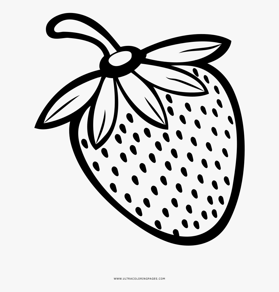Strawberry Coloring Page - Line Art, Transparent Clipart