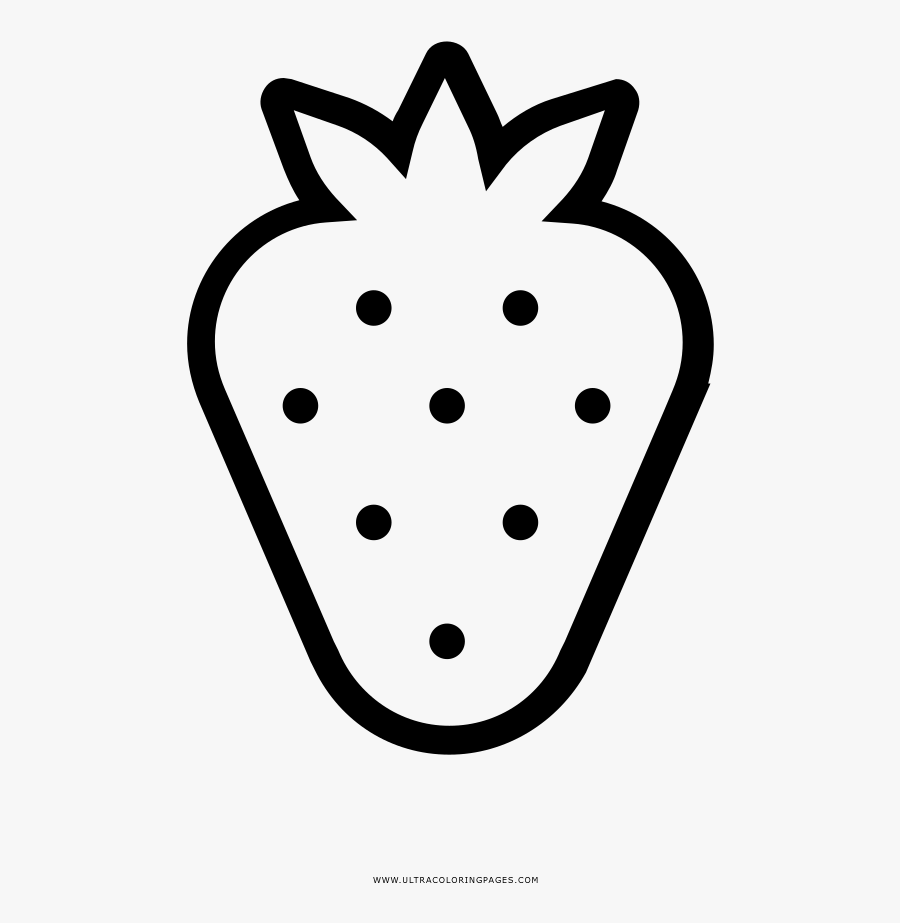 Strawberry Coloring Page - Fresa Png Para Colorear, Transparent Clipart