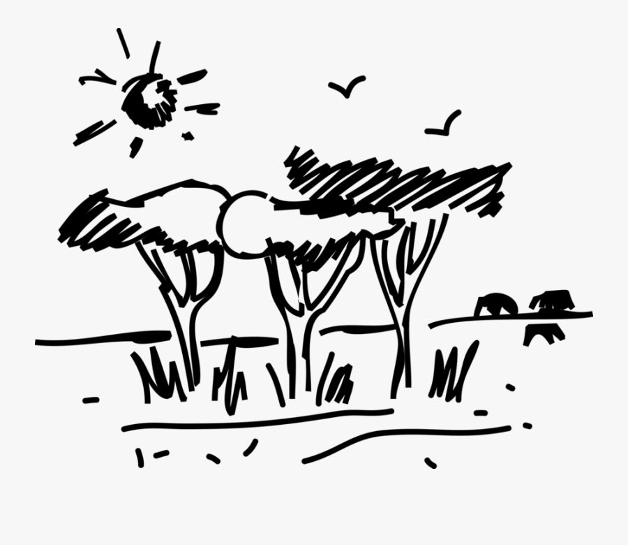 Savannah Drawing Savanna - Easy To Draw Savanna In Africa, Transparent Clipart