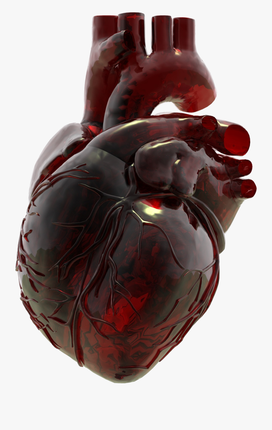 Transparent Black Hearts Png - Blown Glass Human Heart , Free