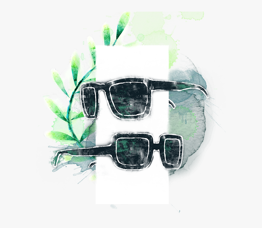 Transparent Heart Shaped Sunglasses Clipart - Watercolor Painting, Transparent Clipart