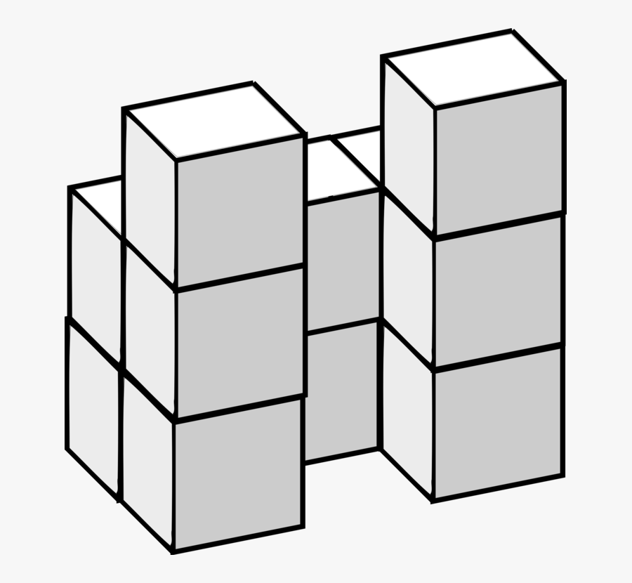 Find The Area Of A Rectangle Three-dimensional Space - Isometric Drawing Cube Transparent, Transparent Clipart