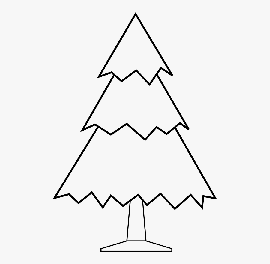 Easy Christmas Tree Coloring Pages, Transparent Clipart