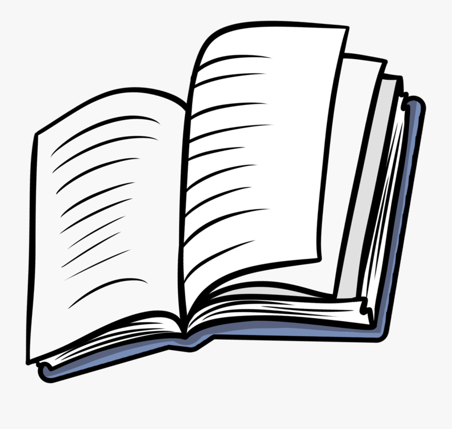 Open Book Clipart - Line Drawing Image Of Book, Transparent Clipart