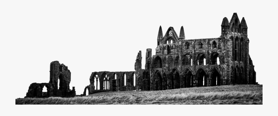 White,ruins,black And White,medieval Photography,place - Whitby Abbey, Transparent Clipart