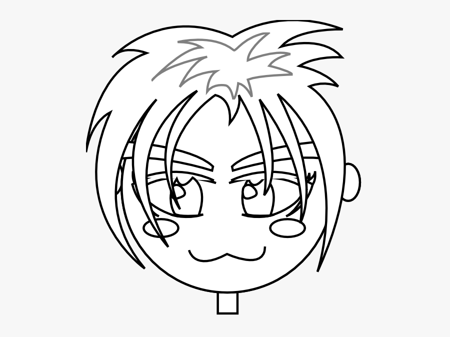Cool Boy Black White Line Art 555px - Illustration, Transparent Clipart