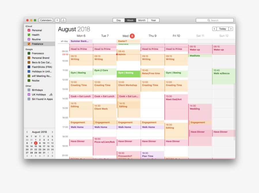 This Is An Example Of Calendar-blocking In Action With - Time Blocking And Todoist, Transparent Clipart