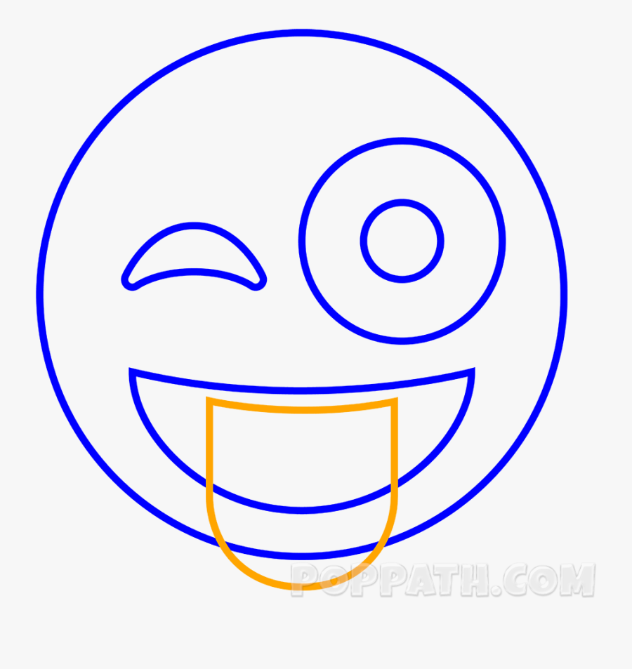 Tongue Emoji Black And White, Transparent Clipart