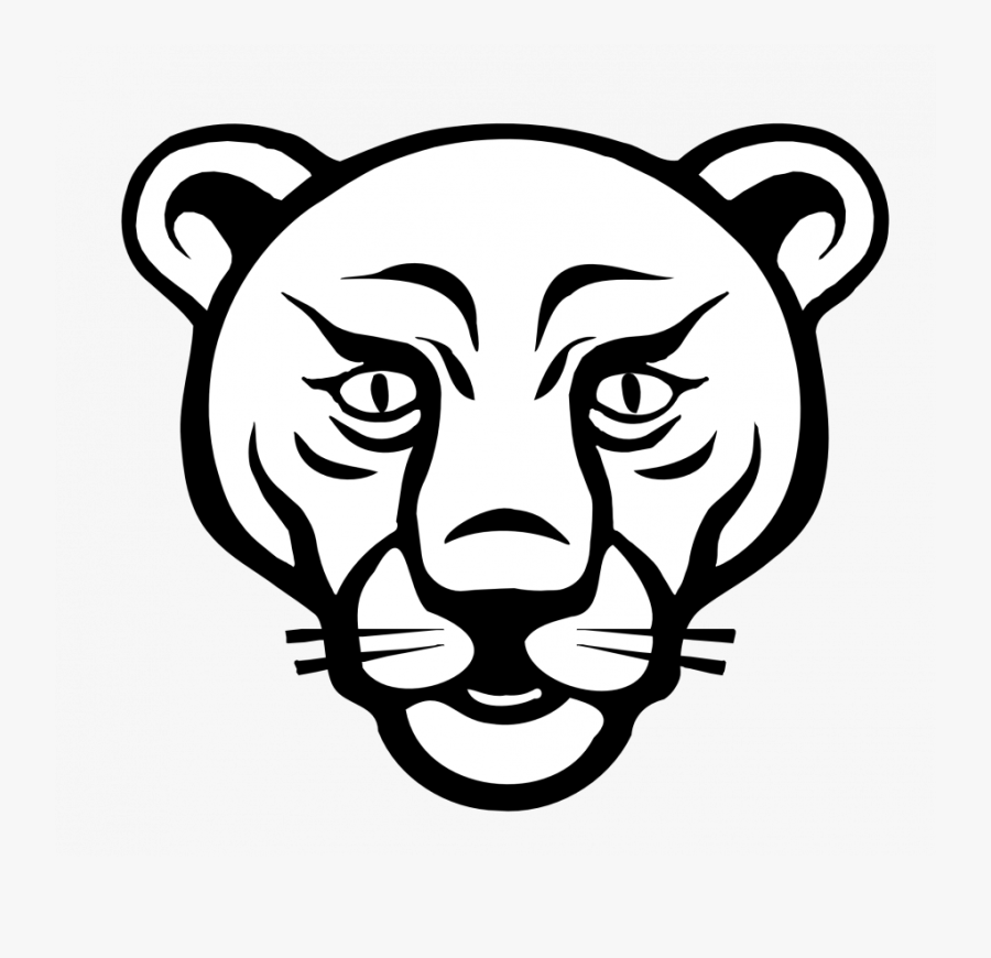 Lion Face Drawing Video Images Cute Online - Panther Black And White Clipart, Transparent Clipart