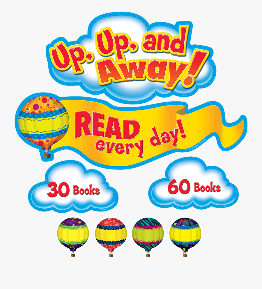Hot Air Balloon And Reading, Transparent Clipart