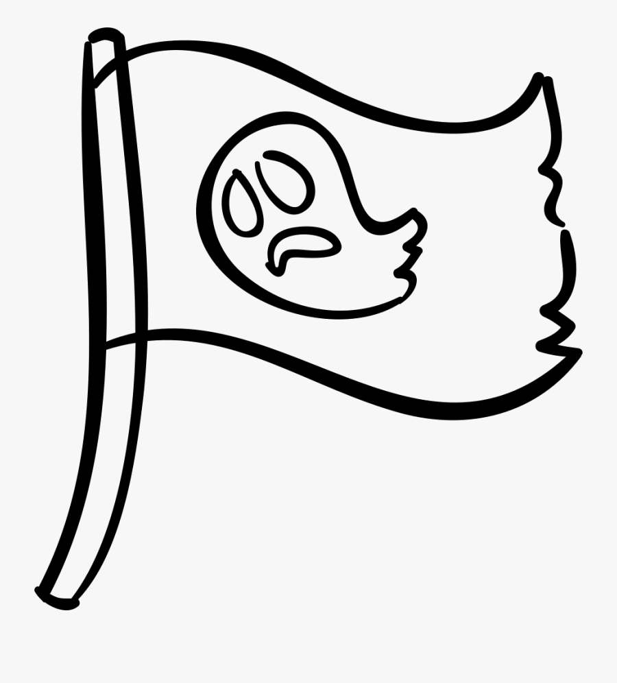 Ghost Flag Of Halloween Outline Comments - Outlined Images Of Flag, Transparent Clipart