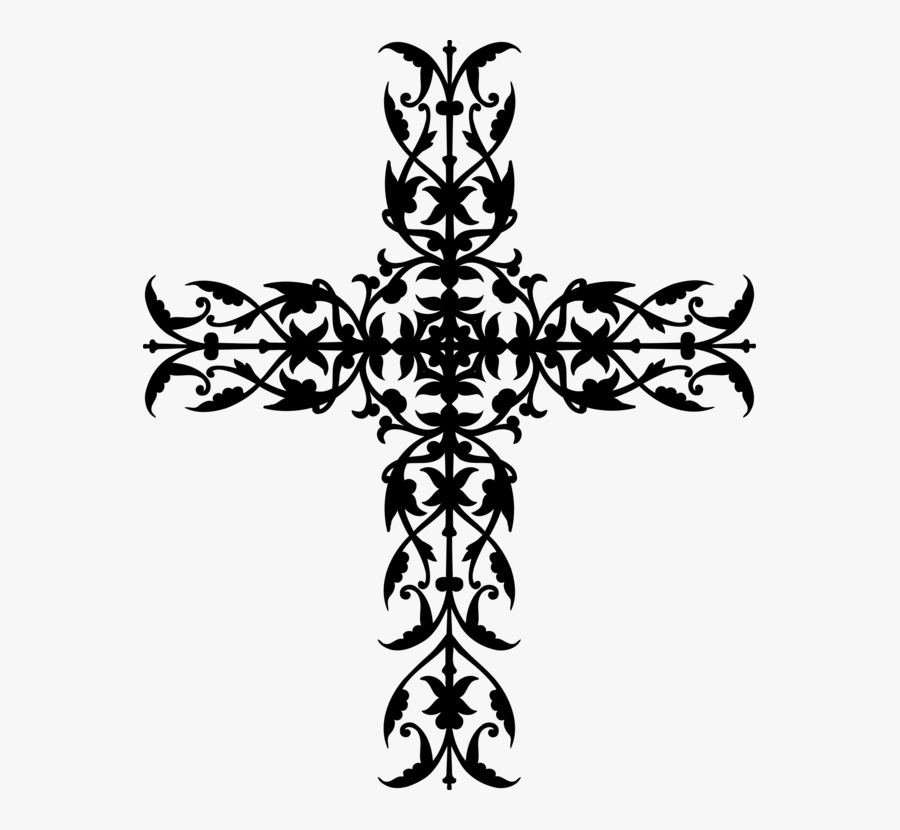 Visual Arts,flower,symmetry - Floral Cross Tattoo Png , Free ...