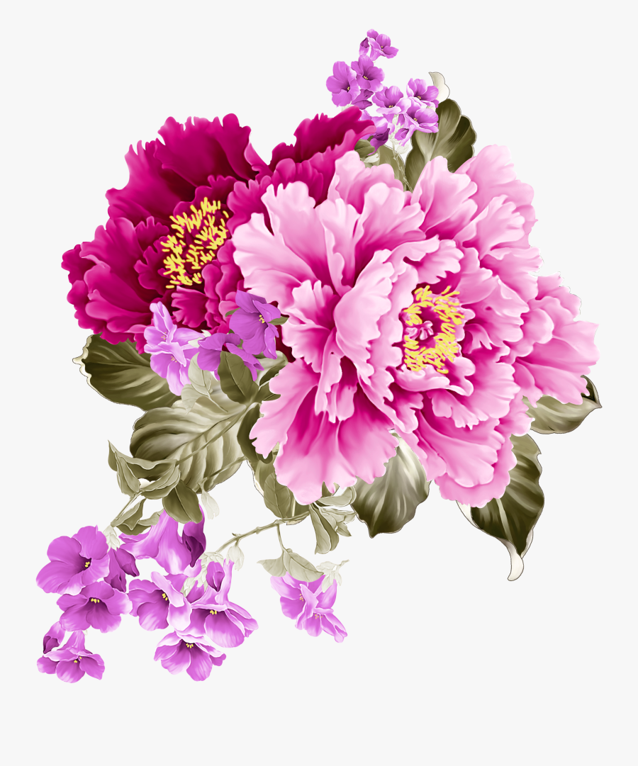 Pink And Purple Flowers Png, Transparent Clipart