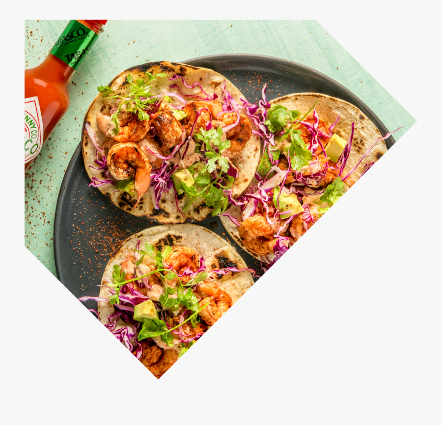 Shrimp Tacos With Tabasco® Sauce - Fast Food, Transparent Clipart