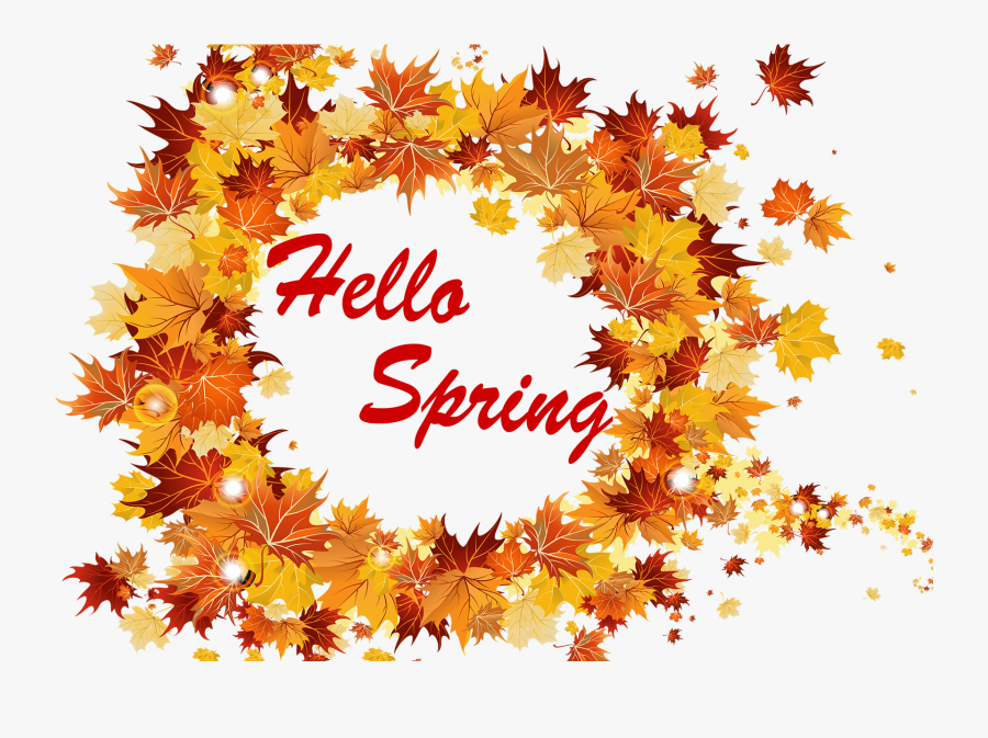 Hello Spring Png Photo - Autumn Leaves Frame Png, Transparent Clipart
