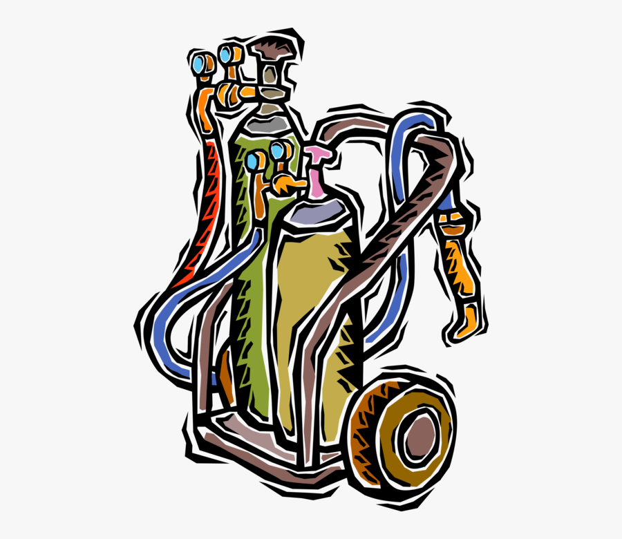 Vector Illustration Of Oxy-acetylene Welding Equipment, Transparent Clipart