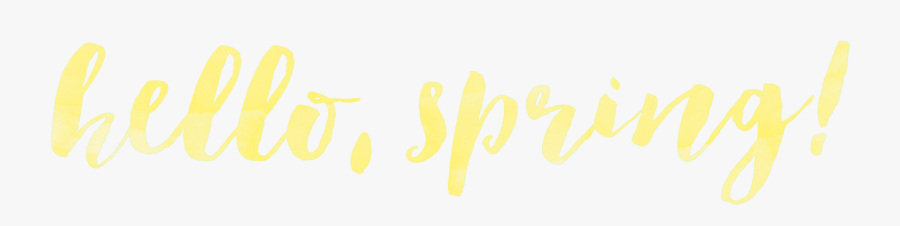 Spring Watercolor Overlays Hello Spring Yellow - Calligraphy, Transparent Clipart