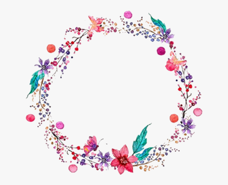 #flowers #flowersticker #hellospring #spring #2018 - Transparent Floral Wreath Png, Transparent Clipart
