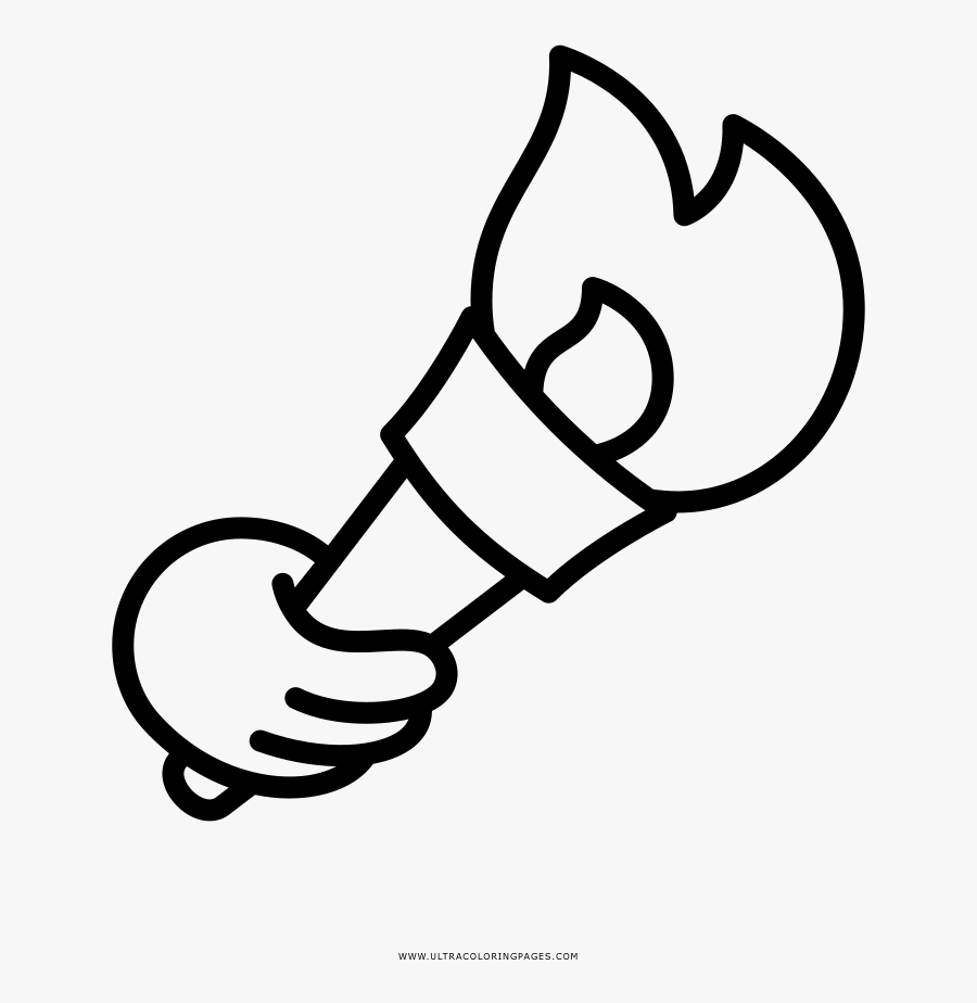 Torch Coloring Page - Antorcha Olimpica Para Colorear, Transparent Clipart
